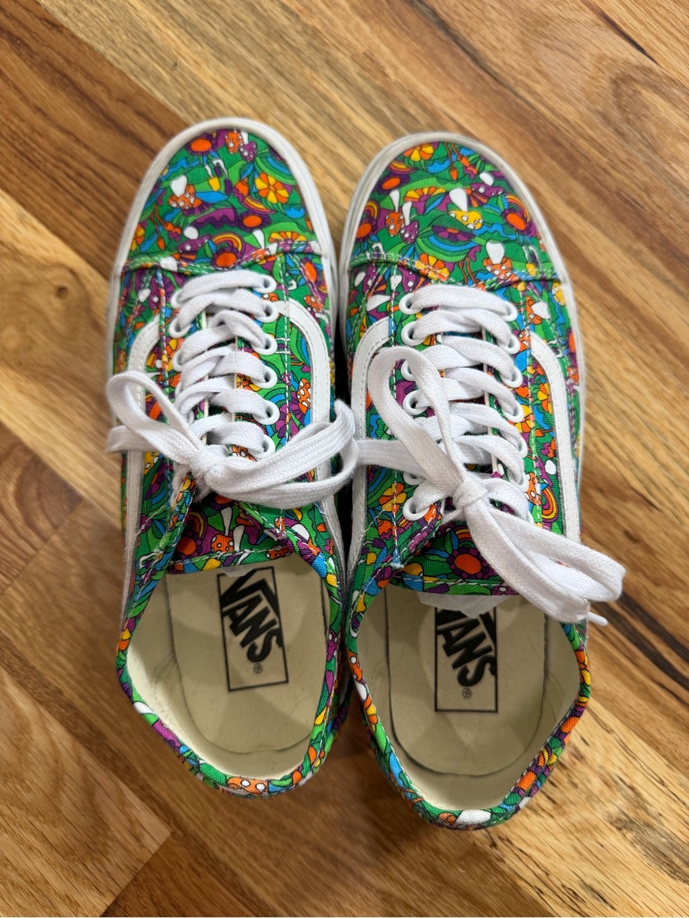 Vans Old Skool Floral Mushroom Shoes - Picture 2 of 8